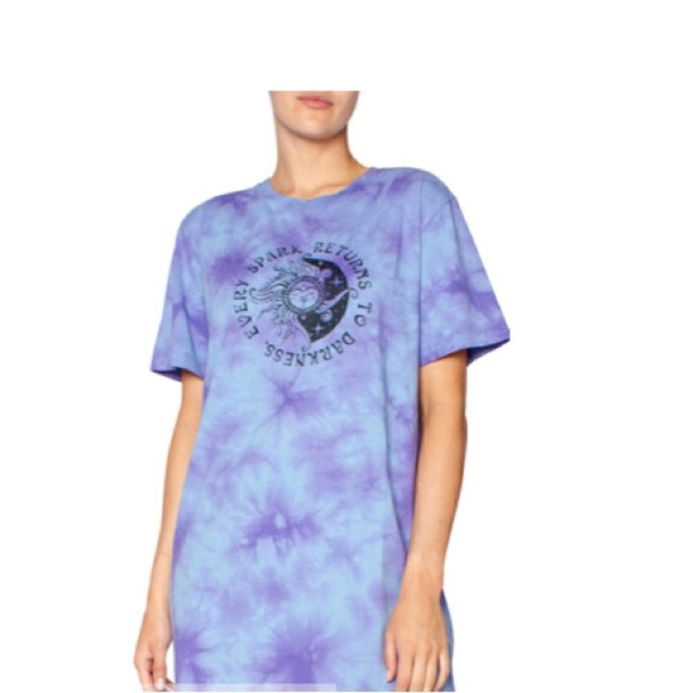 ZGY Denim Tee Dress Spark In Purple Tie Dye NWT